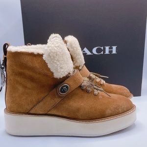 Women's Coach Urban Suede Ankle Shearling🐑 Boots Sz.9 B